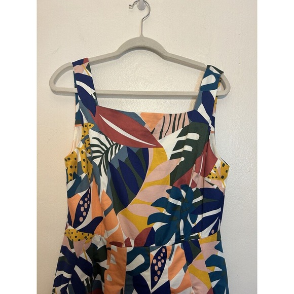 NWT Boden Aubrey Cotton Tropical Floral Midi Dress Women's size US 10R UK 14R - Picture 11 of 12